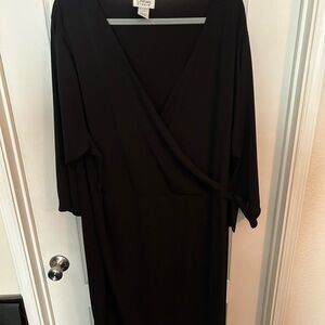 Chelsea Studio Black Sheath Dress with V-Neck